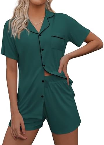 EkouaerPajamasSetforWomenShortSleeveSleepwearNotchCollarjpg | New Top Model
