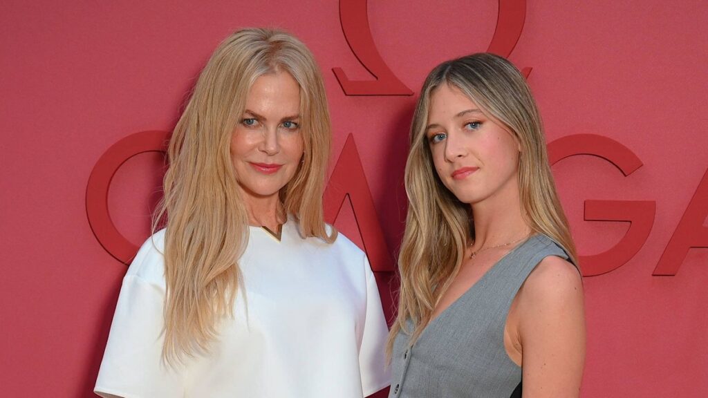 Nicole Kidman and rarely seen daughter Sunday 16 look like twins as they party in Paris