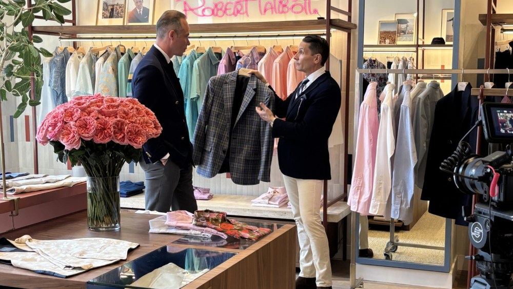 SebastianDollingerandNickPicchionejpg | New Top Model Sebastian Dollinger and Nick Picchione in the new Robert Talbott showroom