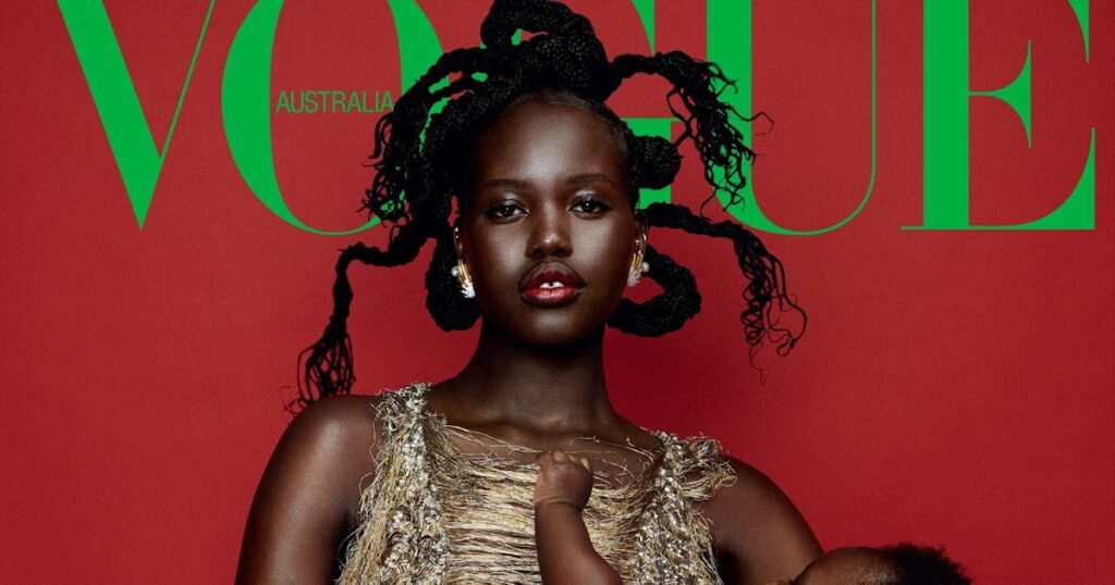 vogueaustralianov25adutfeaturedjpg | New Top Model Adut Akech Shares the Striking Cover of Vogue Australia with Her Adoreable Baby Daughter