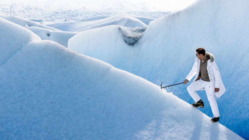 TheStefanoRiccifall2026collectionandcampaigninPatagoniaLOOK01GreyGlacierMoggiStudioCourtesyofStefanoRicciSpA1jpg | New Top Model The Stefano Ricci fall 2026 collection and campaign in Patagonia and Tierra del Fuego