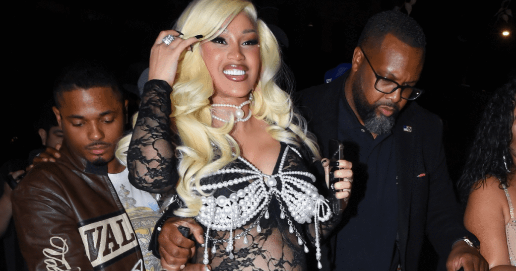 Cardi B Gets Cheeky in Back Baring Dress With Super Bold Neckline