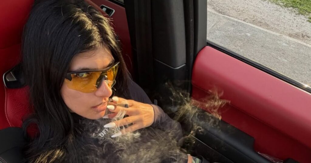 Mia Khalifas See Through Mesh Dress Does Little to Cover Her Bikini Top