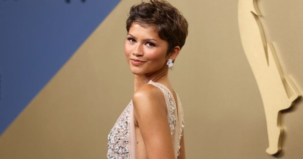 ZendayainaPradadressjpg | New Top Model Zendayas Dangerously Plunging Prada Dress Goes Fully See Through at Emmys