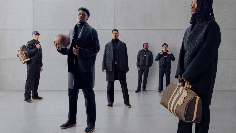 1KeyvisualCarlosEspiAurelienTchouameniJudeBellinghamYanDiomandeArdaGulerEduardoCamavinghaLouisVuittonNOLOGOjpg | New Top Model Real Madrid players Carlos Espí Aurélien Tchouaméni Jude Bellingham Yan Diomandé Arda Güler and Eduardo Camavinga in Louis Vuitton