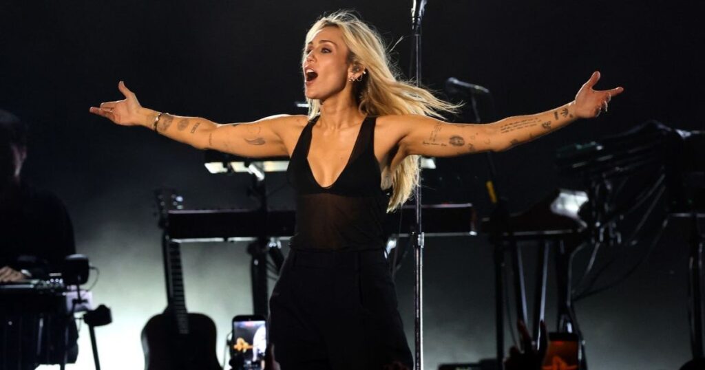 Miley Cyrus Saint Laurent Top Goes Fully See Through for Hollywood Bowl