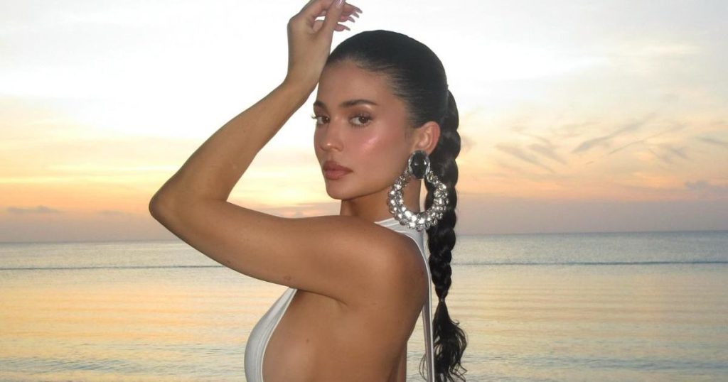 Kylie Jenners Body Hugging KHY Dress With Fur Cuffs Is Subtly See Through